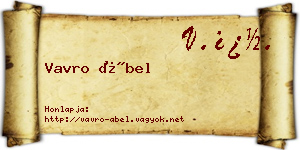 Vavro Ábel névjegykártya